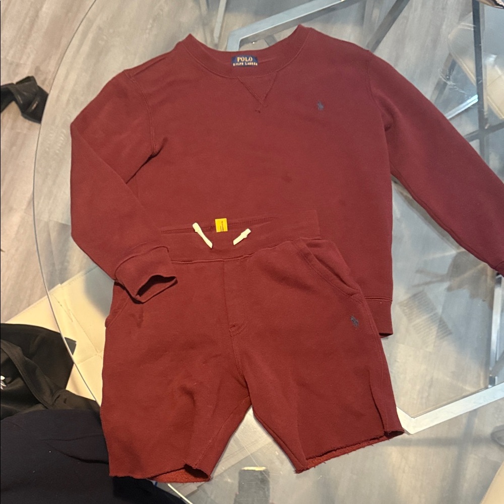 Polo by Ralph Lauren Kids Matching Set in Burgundy